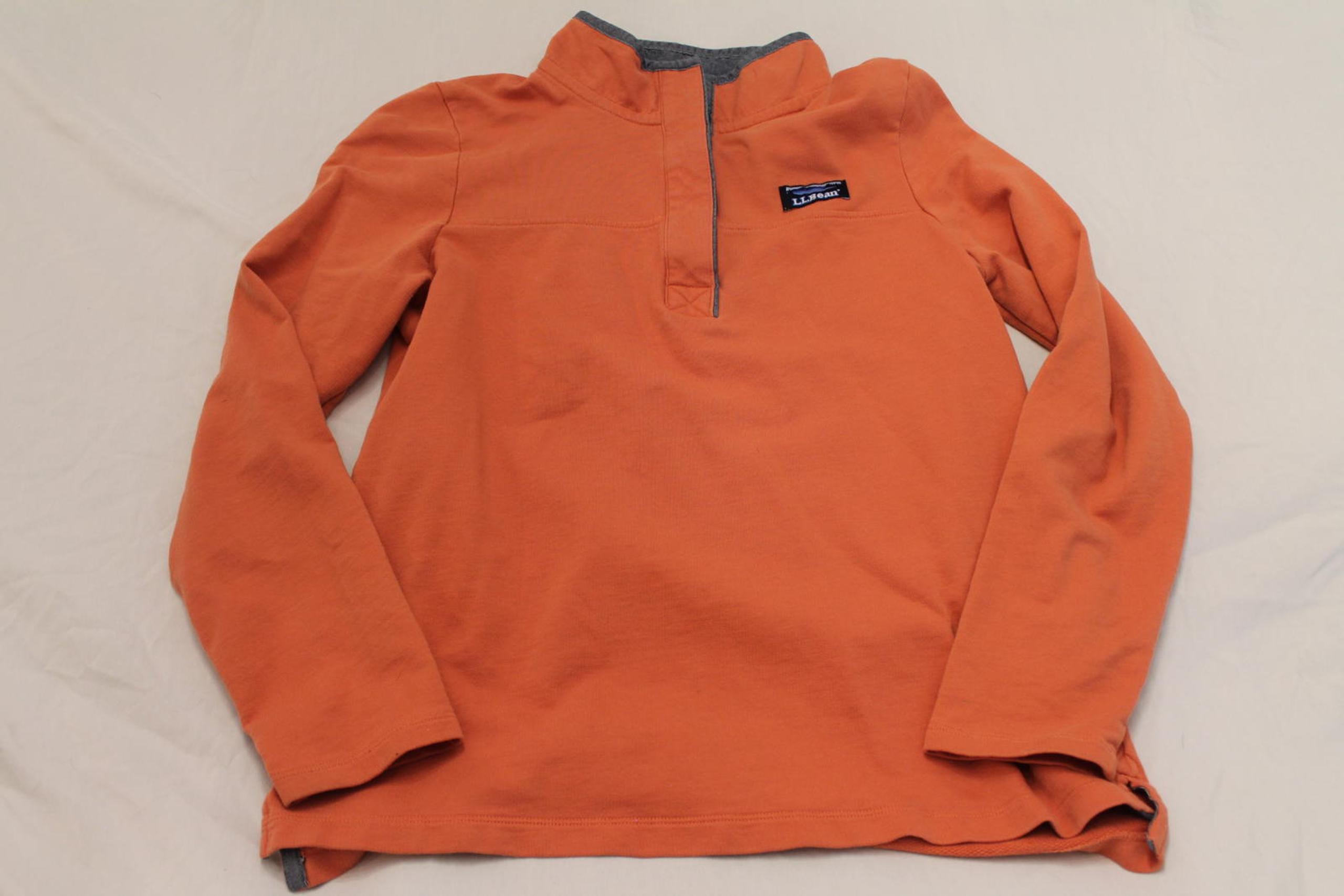 L.L.Bean Men's Orange Pullover Sweatshirt - Size S