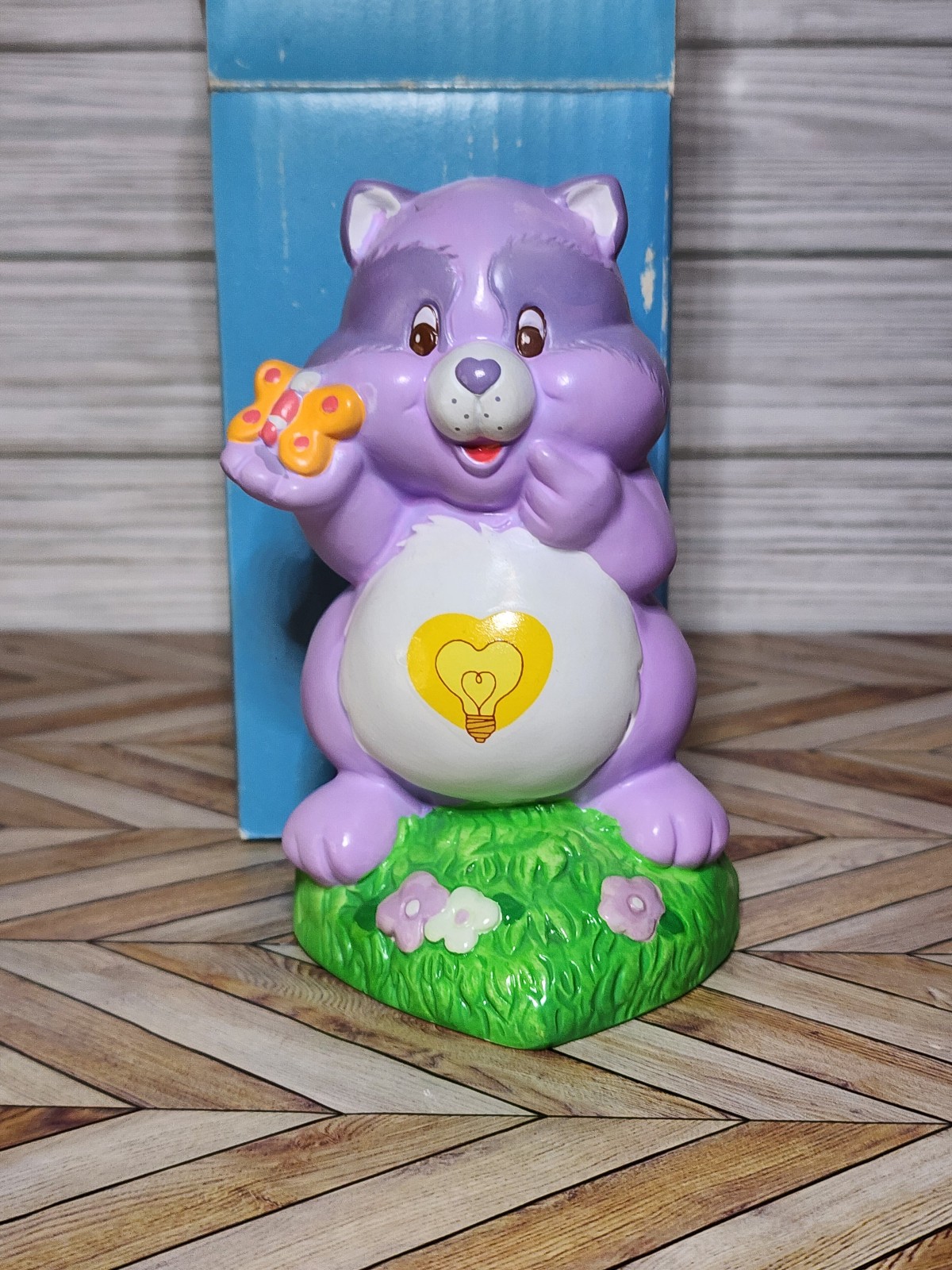 NOS Vintage 1984 CareBear Cousins Bright Heart Raccoon Ceramic Bank Care Bear