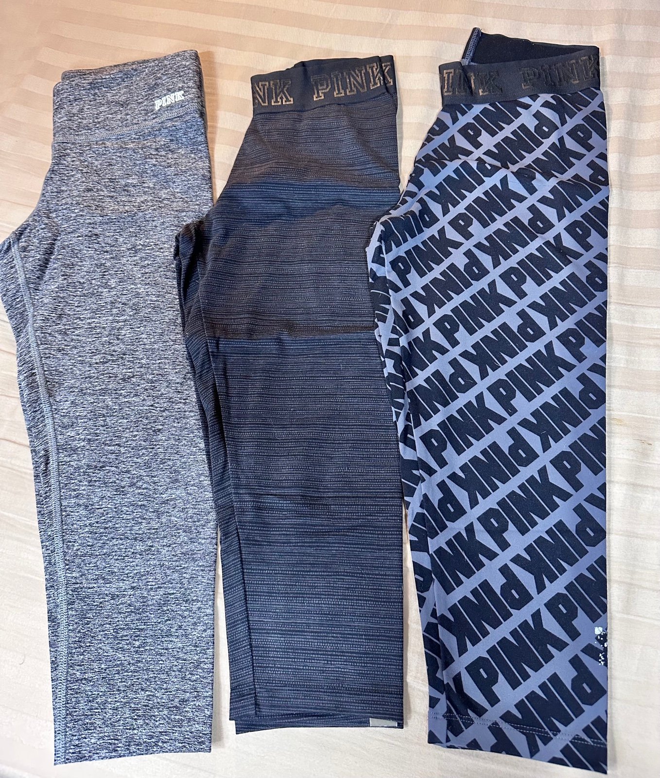 LOT OF 3 PAIR PINK CAPRI LEGGINGS ALL ARE (XS) FREE SHIPPING