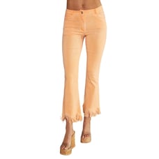 VENTI6 FRINGE HEM STRETCH FLARE PANTS 67108-67018- ARANCIO MEDIUM