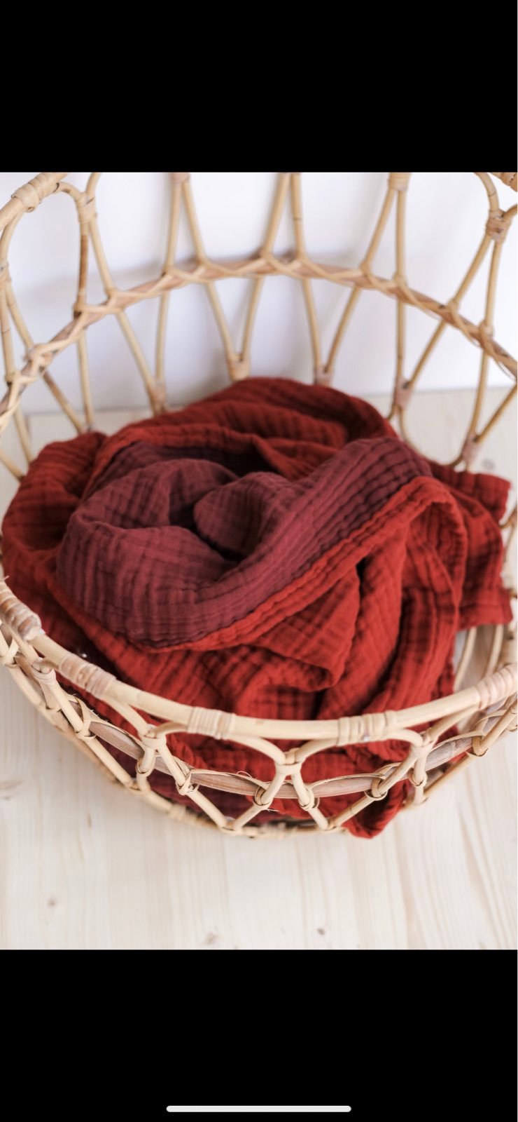 Thick 4 Layer Muslin Blanket — Reversible Rust Red