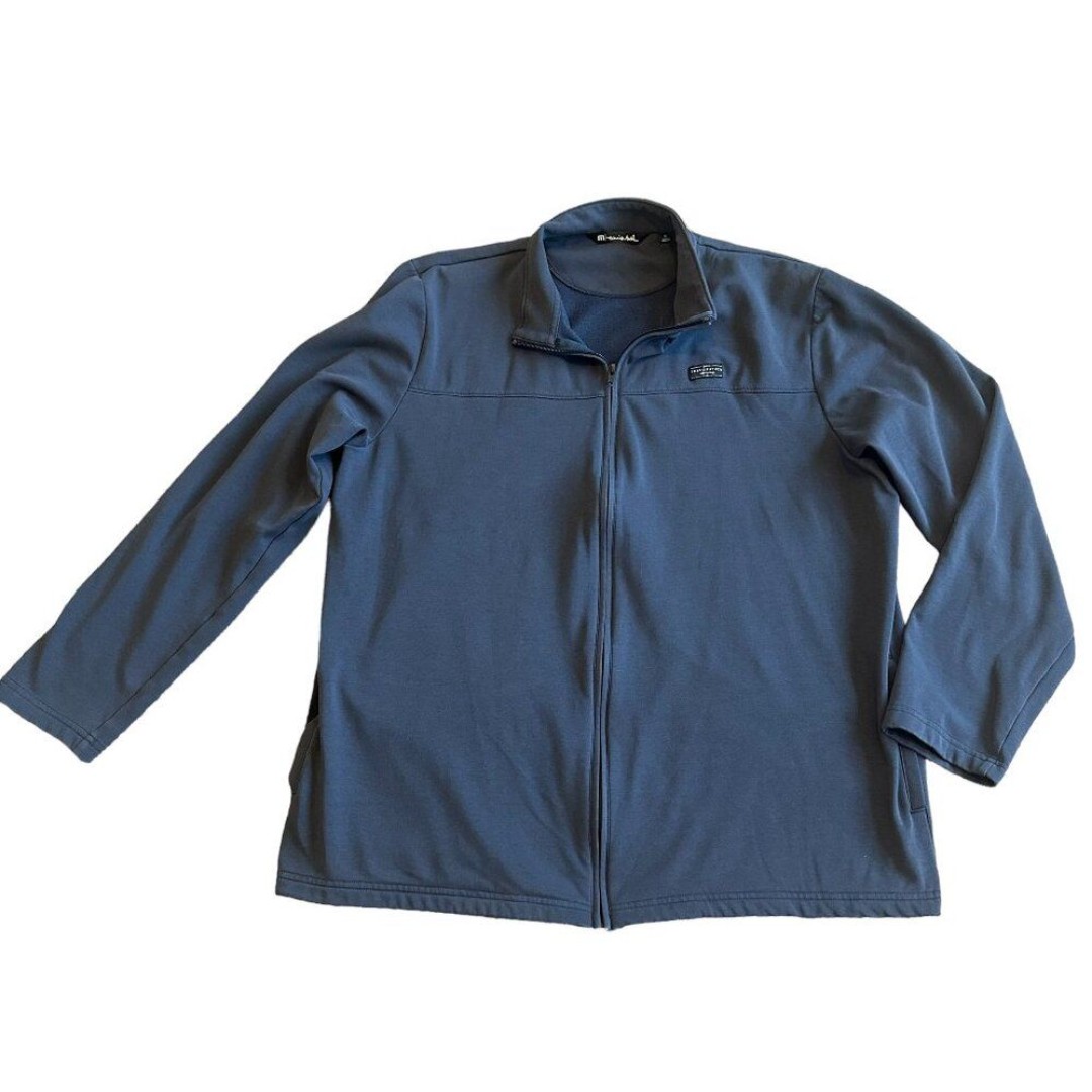 Travis Mathew Crystal Cove 2.0 Full Zip-Down Sweater Jacket Blue Size XL Men's
