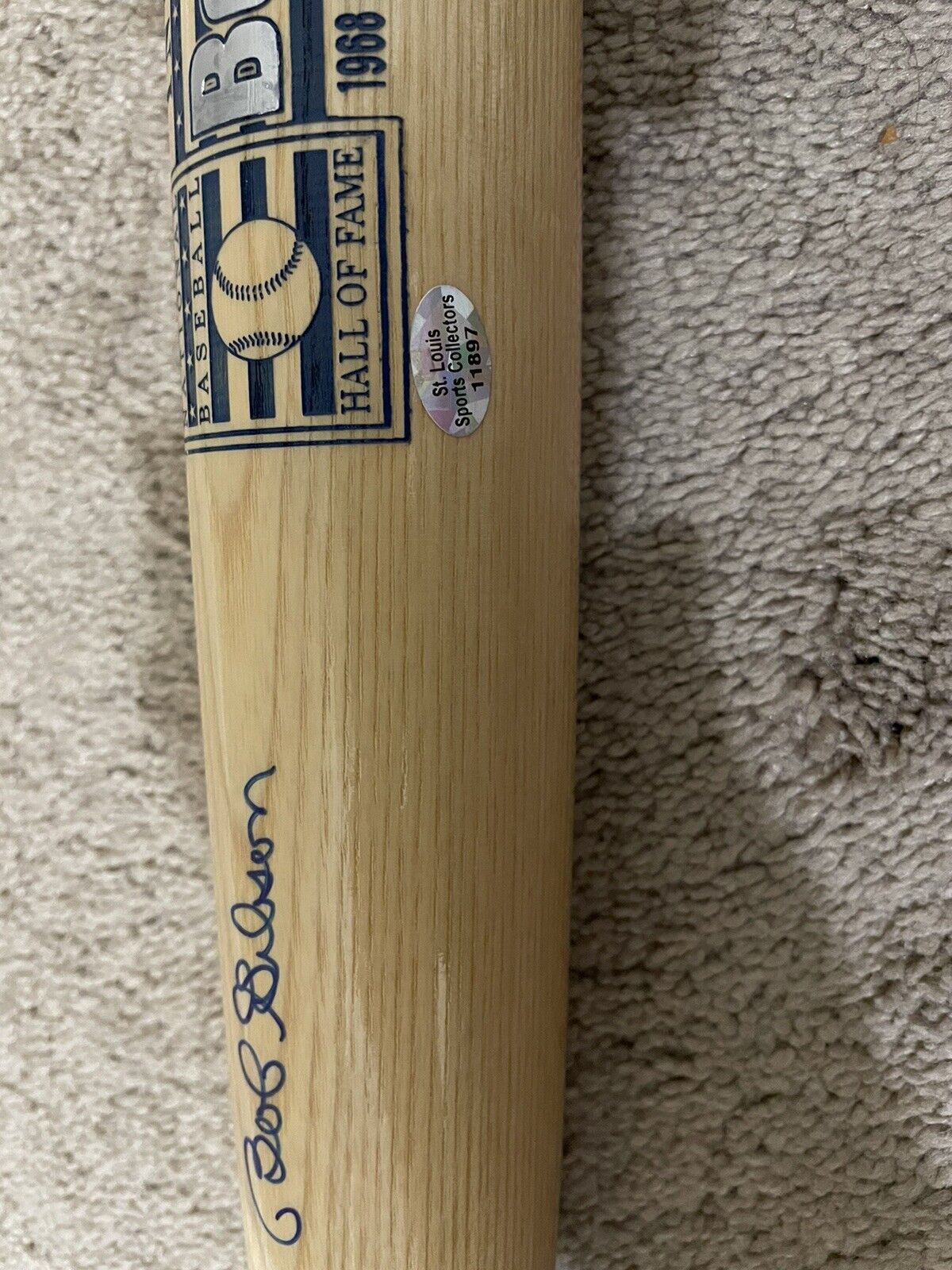Bob Gibson Signed Cooperstown HOF Baseball Bat Autographed St. Louis Cardinals