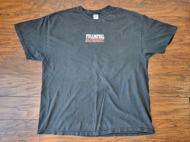 FULLMETAL ALCHEMIST Logo Blood Seal Black Shirt sz XXL 2X - Faded - 2005 Anime