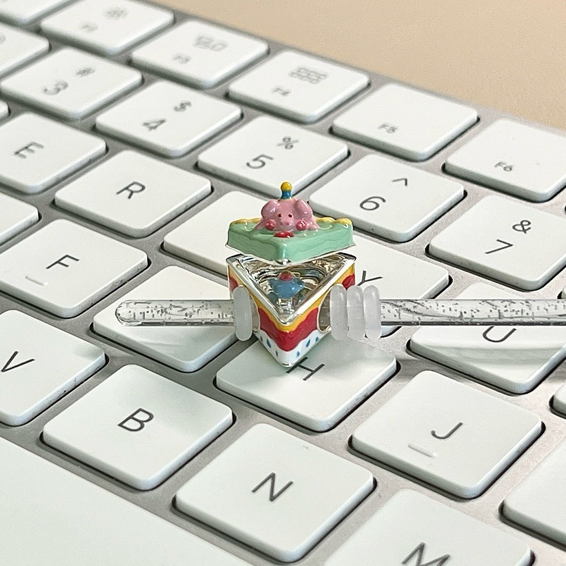 Piggy Openable Sliced Birthday Cake 925 Sterling Silver Charm