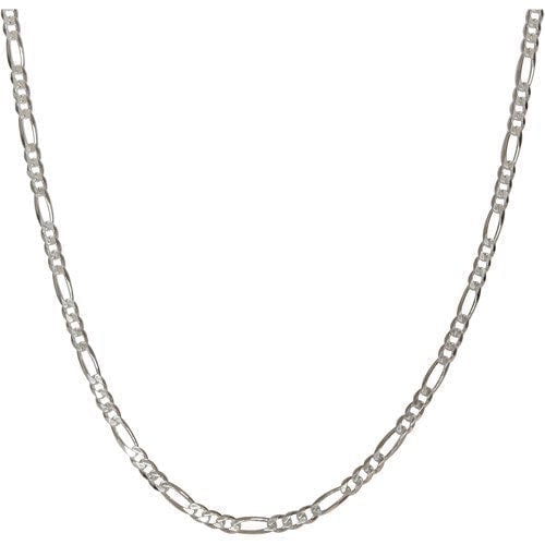 Solid 925 Sterling Silver Italian Figaro Chain Necklace
