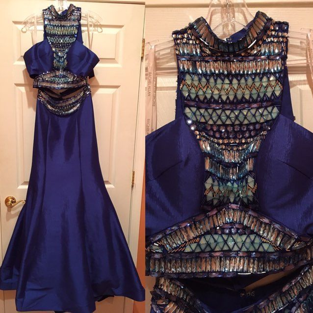 Royal Blue Two Piece Prom Dress