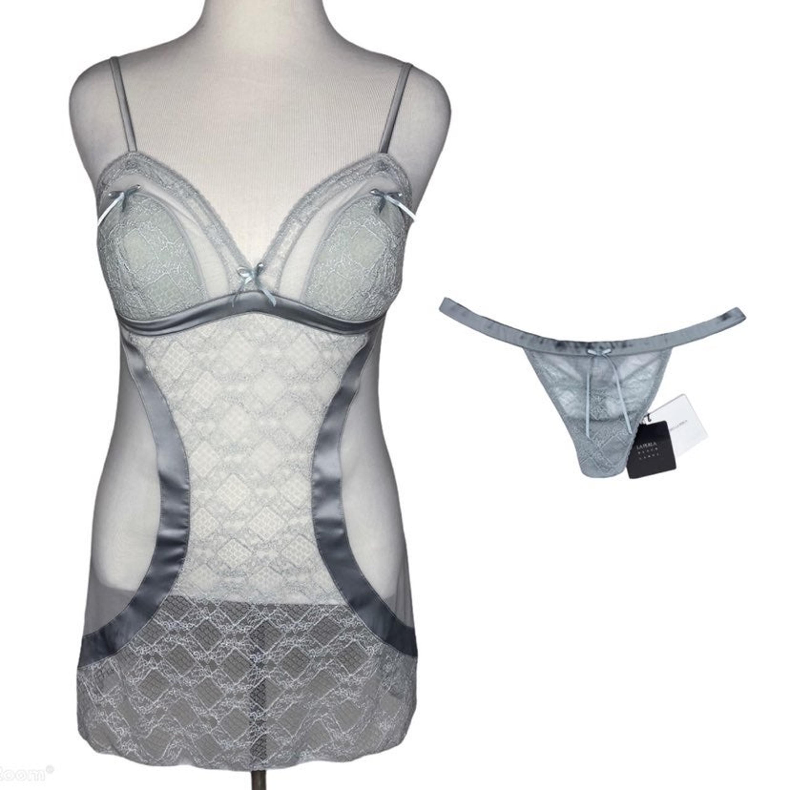 La Perla Black Label Chemise Thong Set
