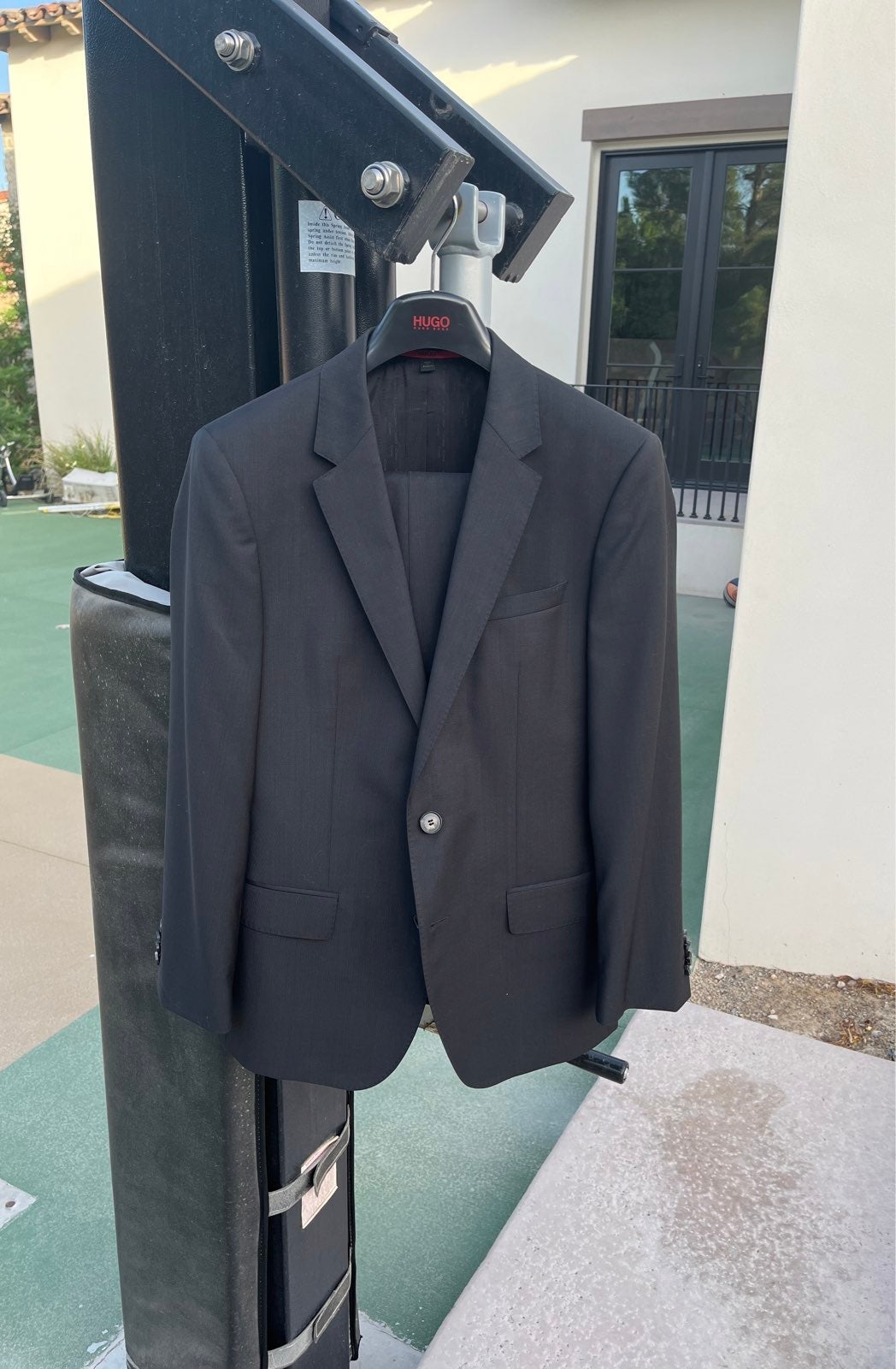 hugo boss black blazer and slacks