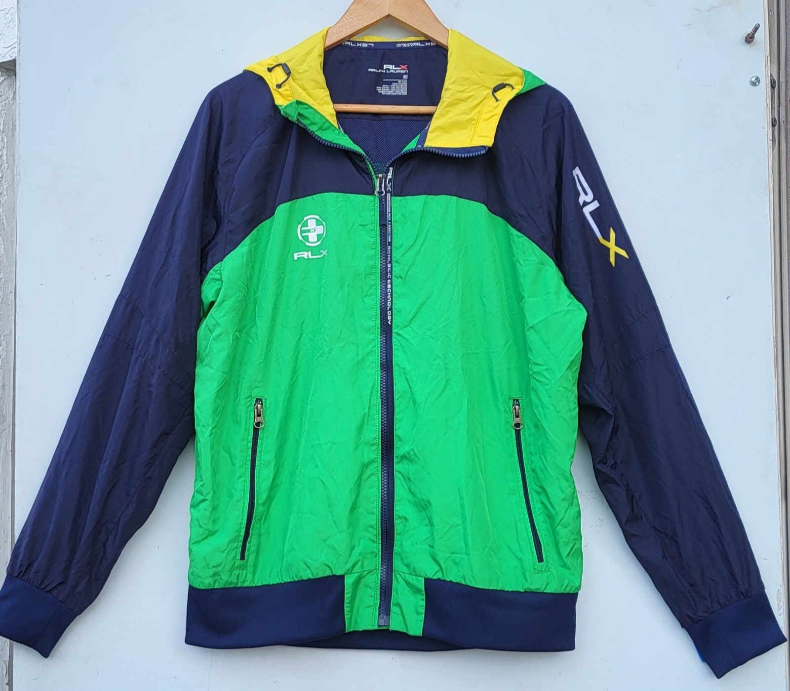 Men's RLX Ralph Lauren Athletic Track Jacket with Mesh Lined Hood - Size: Medium