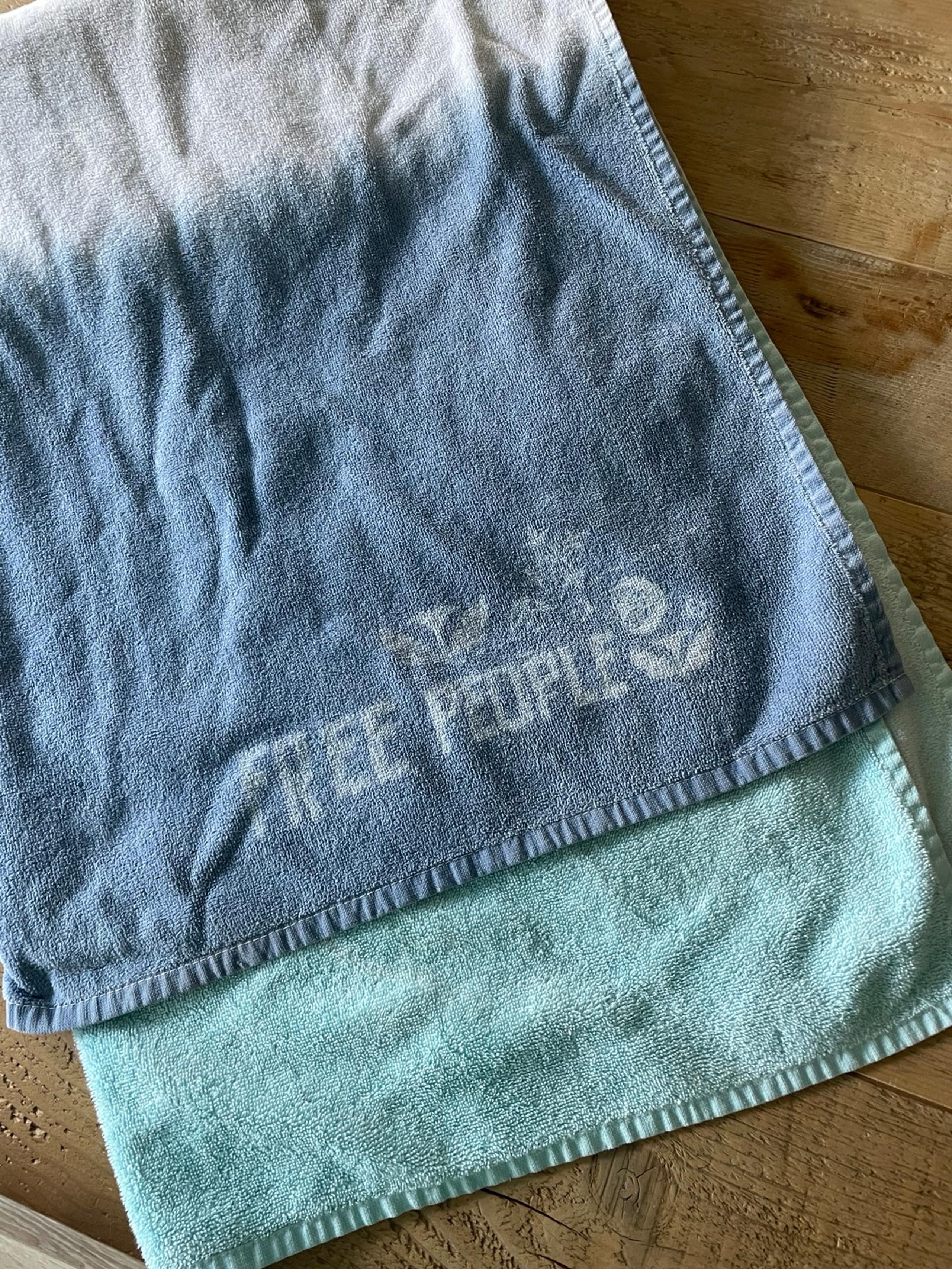 Free People beach towel. Blue, white and minty green