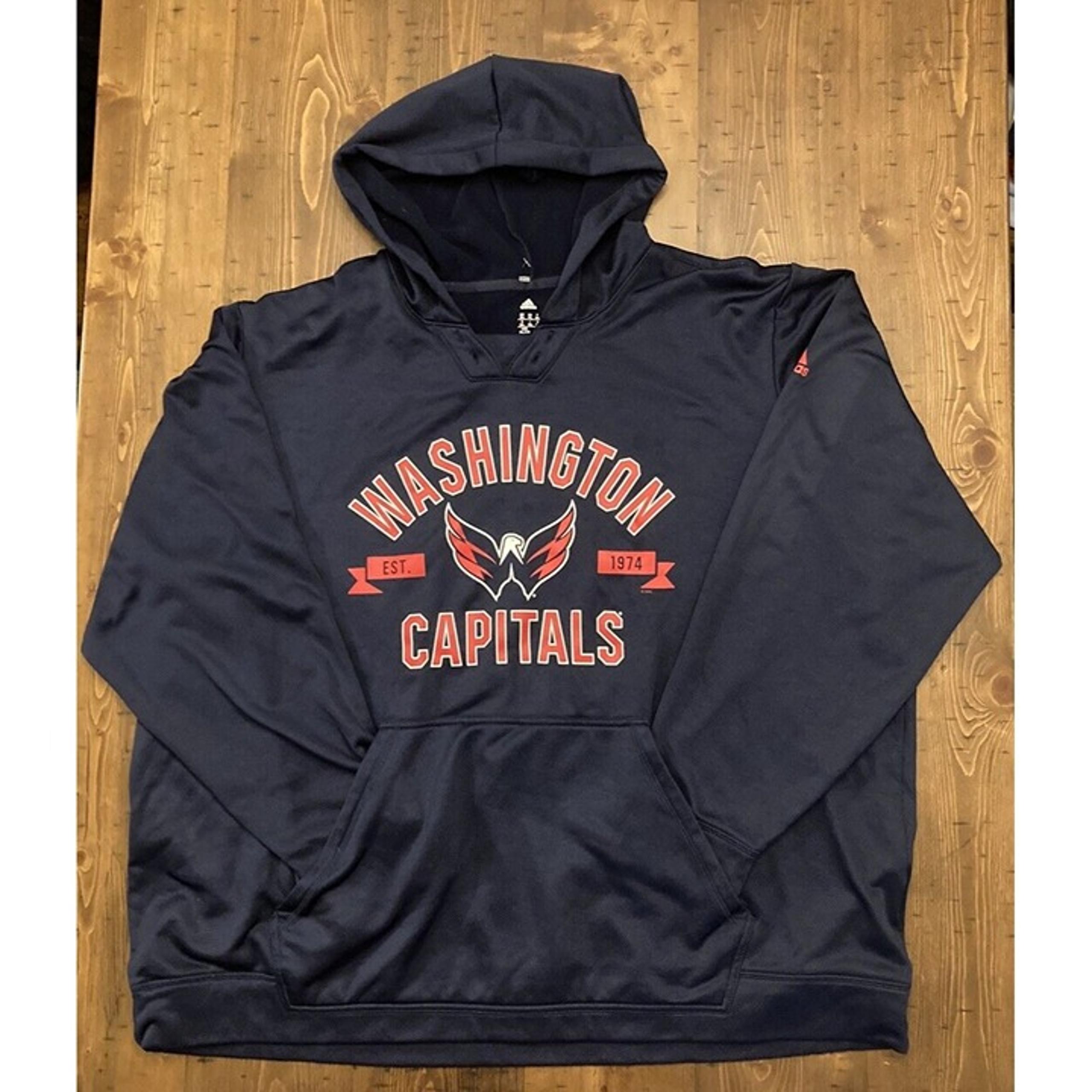 Washington Capitals Hoodie Size Mens 3XL NHL Dark blue Pullover Hockey Adidas