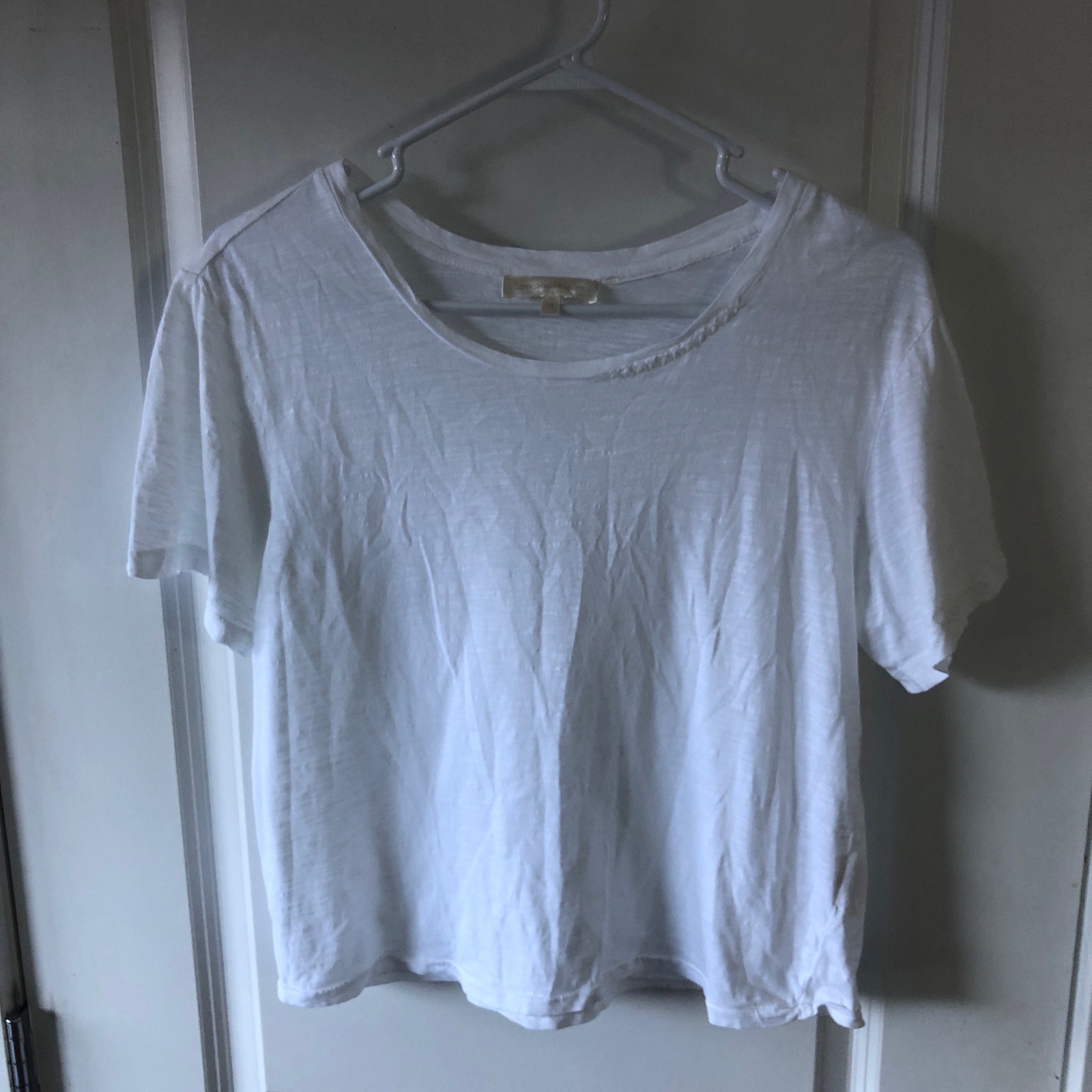 LoveShackFancy Calix Tee White size XS 145 Crew Neck