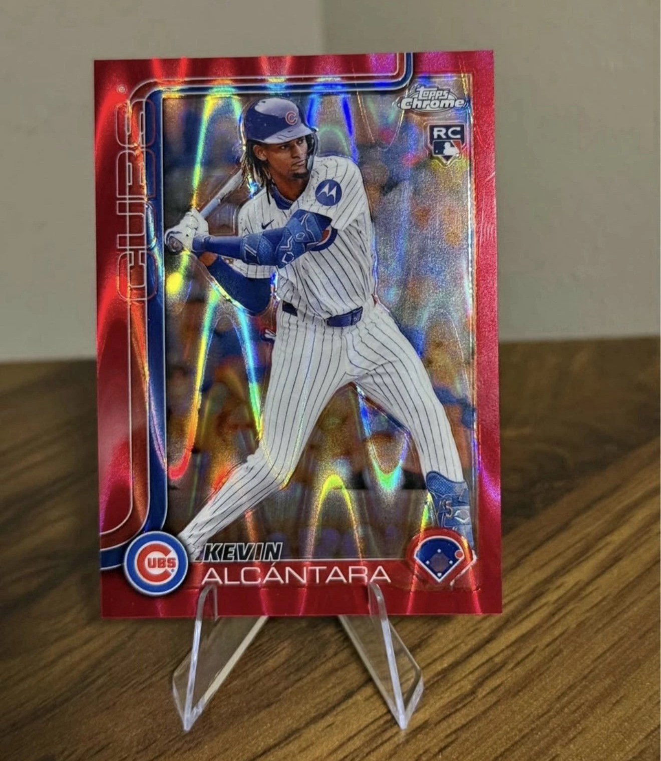 2025 Topps Chrome Kevin Alcantara Raywave #173 Red Refractor 1/5