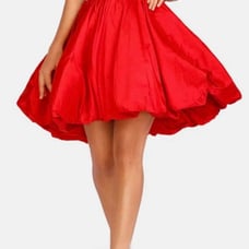 Terrani Couture Taffeta Strapless Sweetheart Neckline Mini Evening Bubble Dress