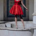 Terrani Couture Taffeta Strapless Sweetheart Neckline Mini Evening Bubble Dress