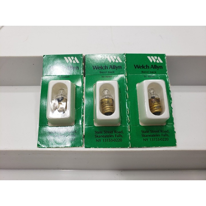 Welch Allyn No. #03600 Bulbs Lot Of 3 2.5v Vacuum Lamp-Disp Laryng New