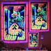 Blacklight Tapestry UV Cool Glow Hippie Stoner Room Wall Decor Grateful Dead Art