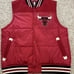 Mitchell & Ness Sz L NBA CHICAGO BULLS Button Up Puffer Vest Jacket