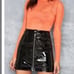 Mistress Rocks Vinyl Touch Black Patent Vegan Leather Mini Skirt Size Small