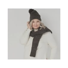 Barefoot Dreams CozyChic Pom-Pom Beanie and Scarf Set HE Esprsso/Coca A368814