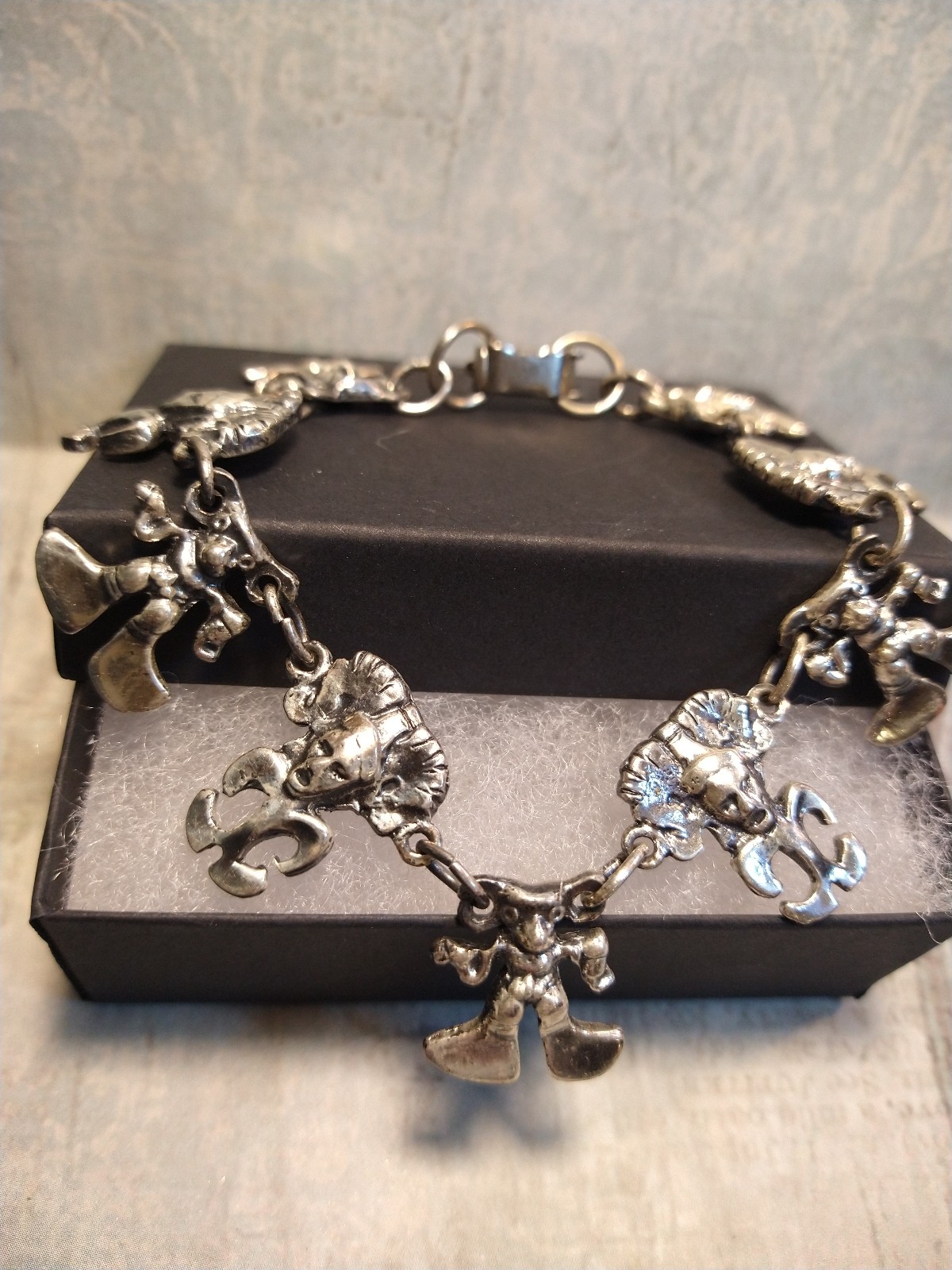 Alva Museum Replicas Silver Etruscan Revival Gremlin / Pixie / Fairy Bracelet
