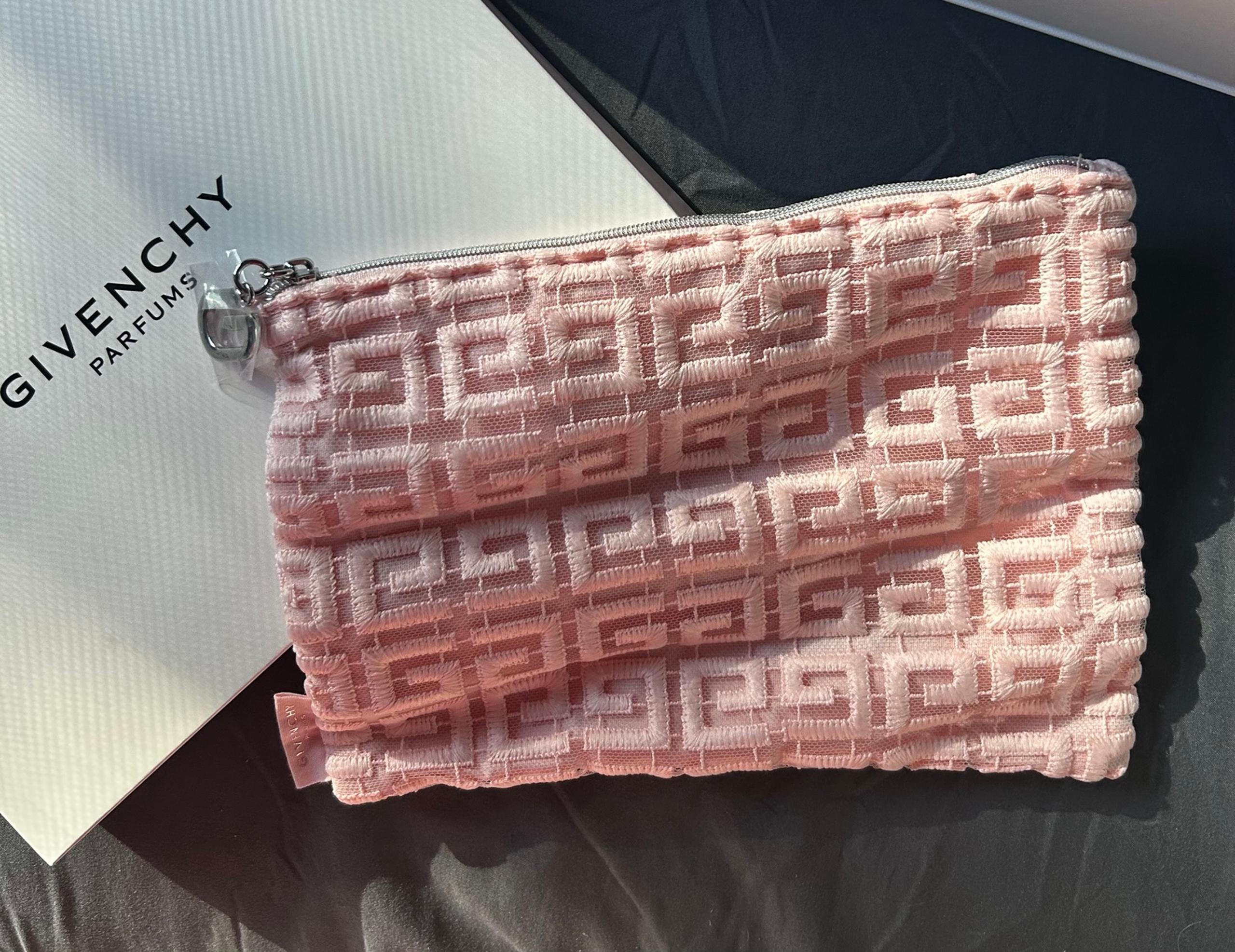 Givenchy Pale Pink Lacy Cosmetic Bag Pouch NIB