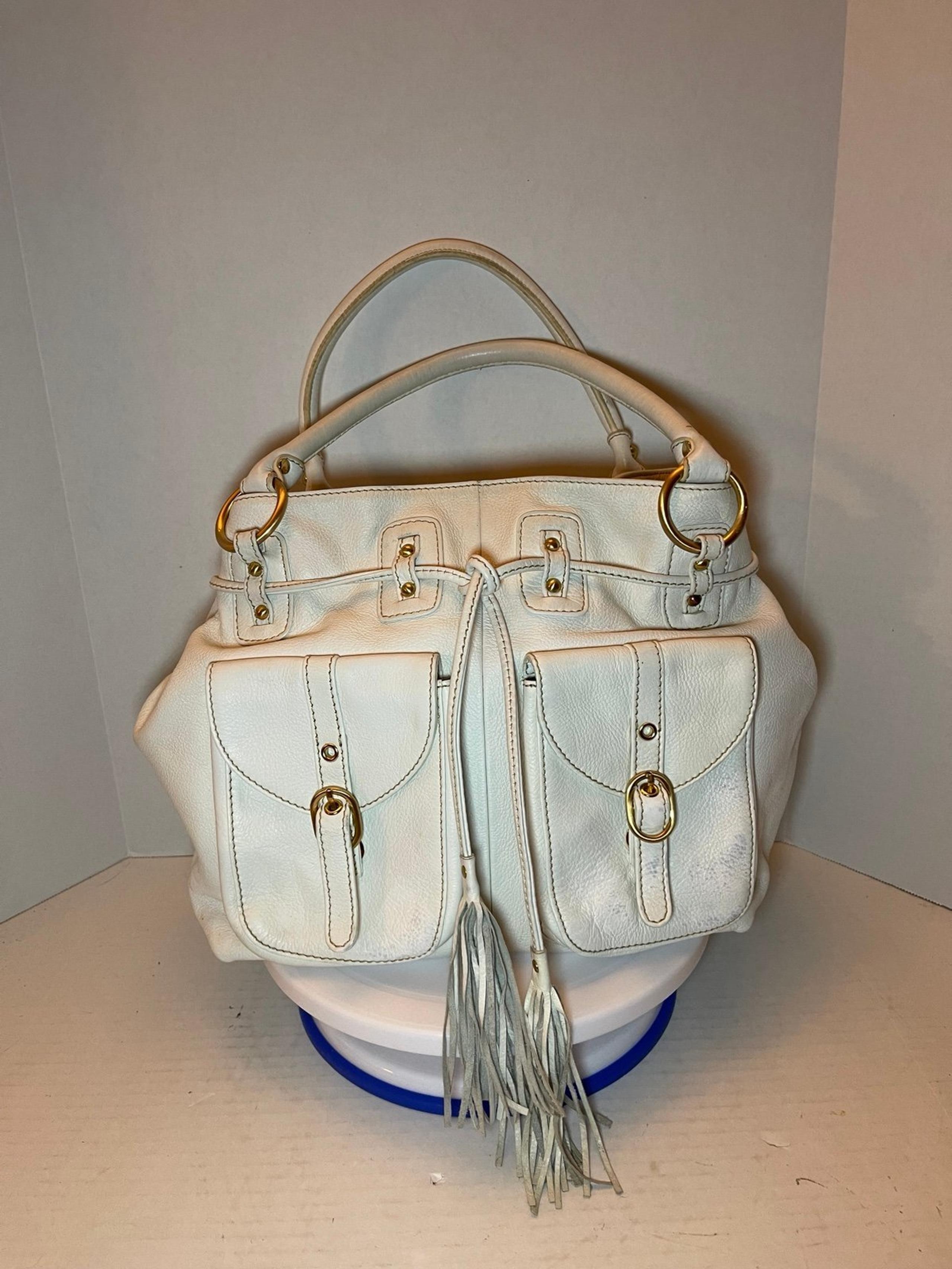 Barney’s New York Pebble Leather Hobo Shoulder Tassel Purse