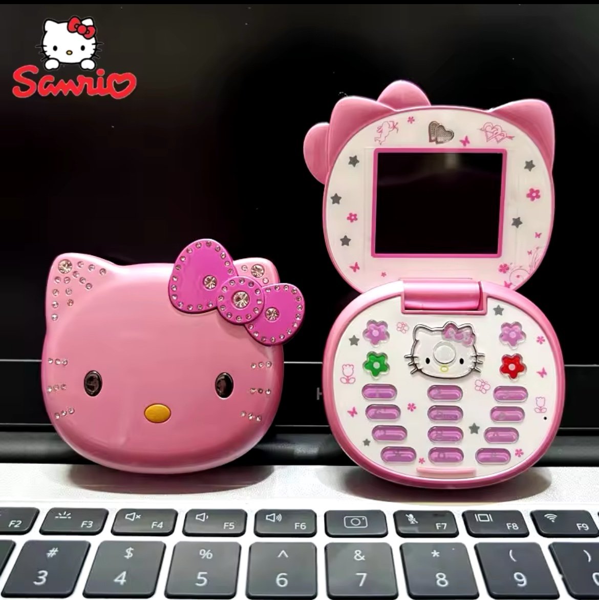 Hello Kitty Sanrio Hello Kitty Flip Phone Kawaii K688 Cartoon Kids Taiml Cute