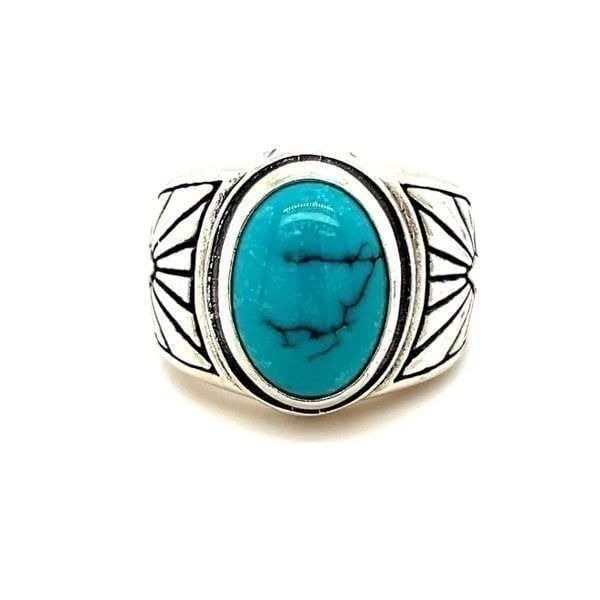 Oval Shaped Turquoise 925 Ring