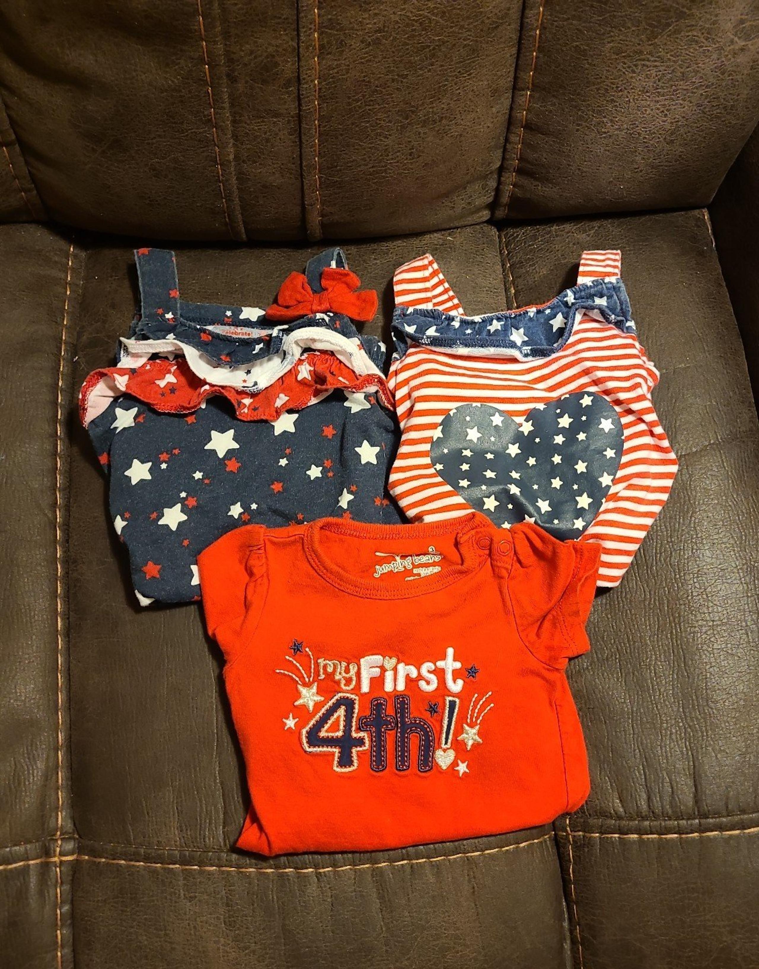 3 4th of July Onsies/Jumpers size