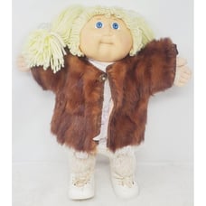 1978 1982 Cabbage Patch Kids Doll Fur Coat Xavier Robert's Sign Outfit Diaper
