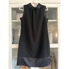Simply Vera Wang Dress Womens Size 12 Sleeveless Satin Trim Zip High Neck Shift