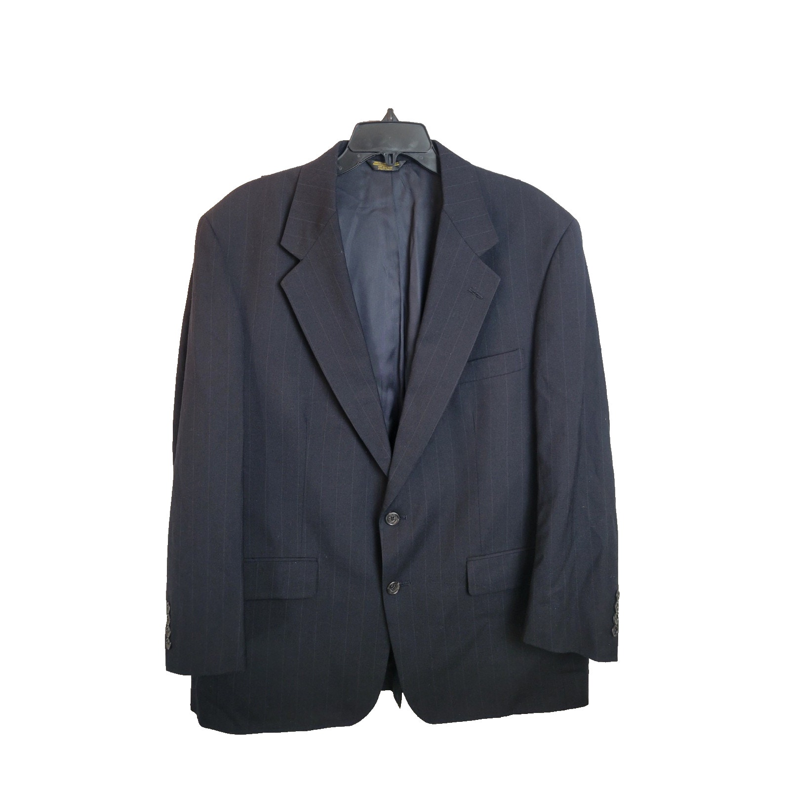 Palm Beach Exclusive Black Pinstripe Wool 2-Buttons Business Suit Men's Size 48