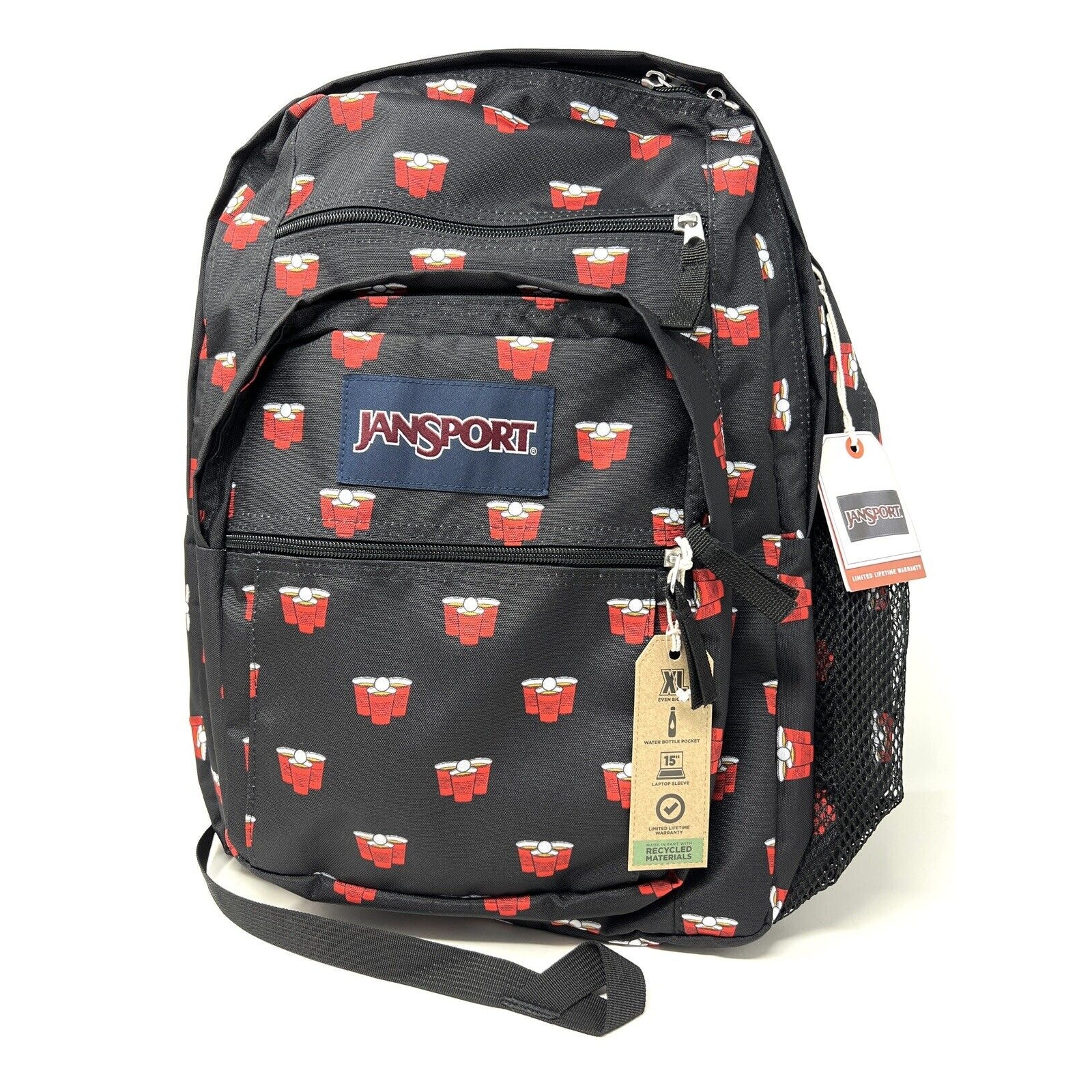 Beer Pong Backpack JSOOT15X59J BIG STUDENT Red Cup NWT JANSPORT