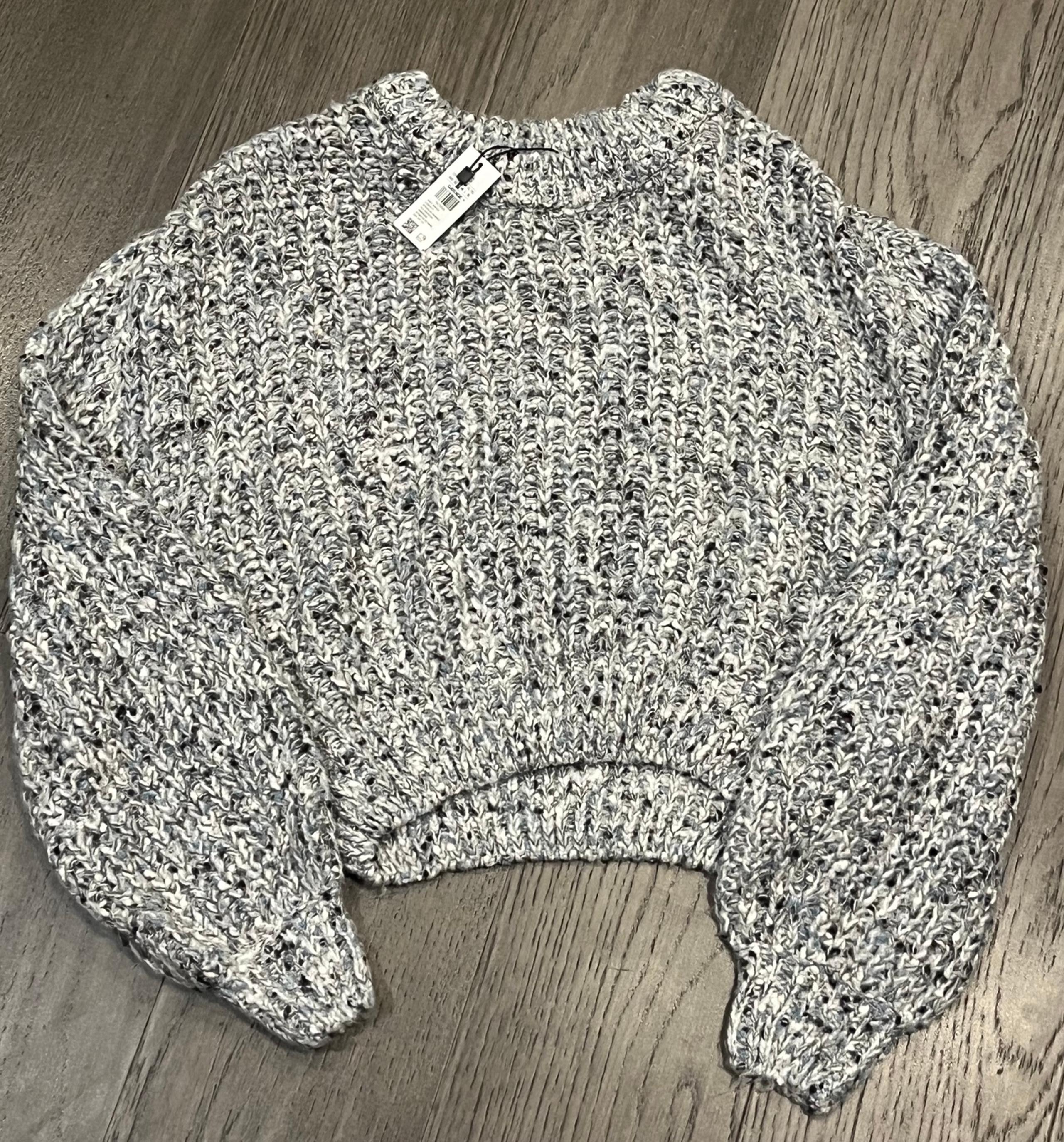 NWT Garage Grey Cable Knit Cropped Sweater Size P/S