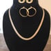 Anne Klein Gold Toned Flat Chain Necklace & Gold Toned Earrings