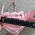 Honey Birdette SET PINK HEARTS 32C Bra S Thong S Garter