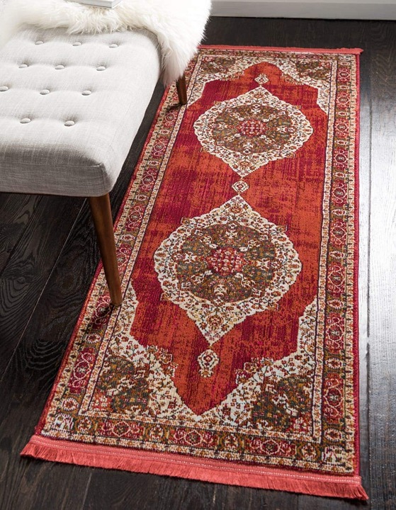 Baracoa Collection Area Rug - Regla (2' 2 x 6' 1 Runner, Red/ Green)