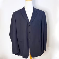 Armani Collezioni Three Button Black Suit Blazer Sports Coat 46R Virgin Wool -