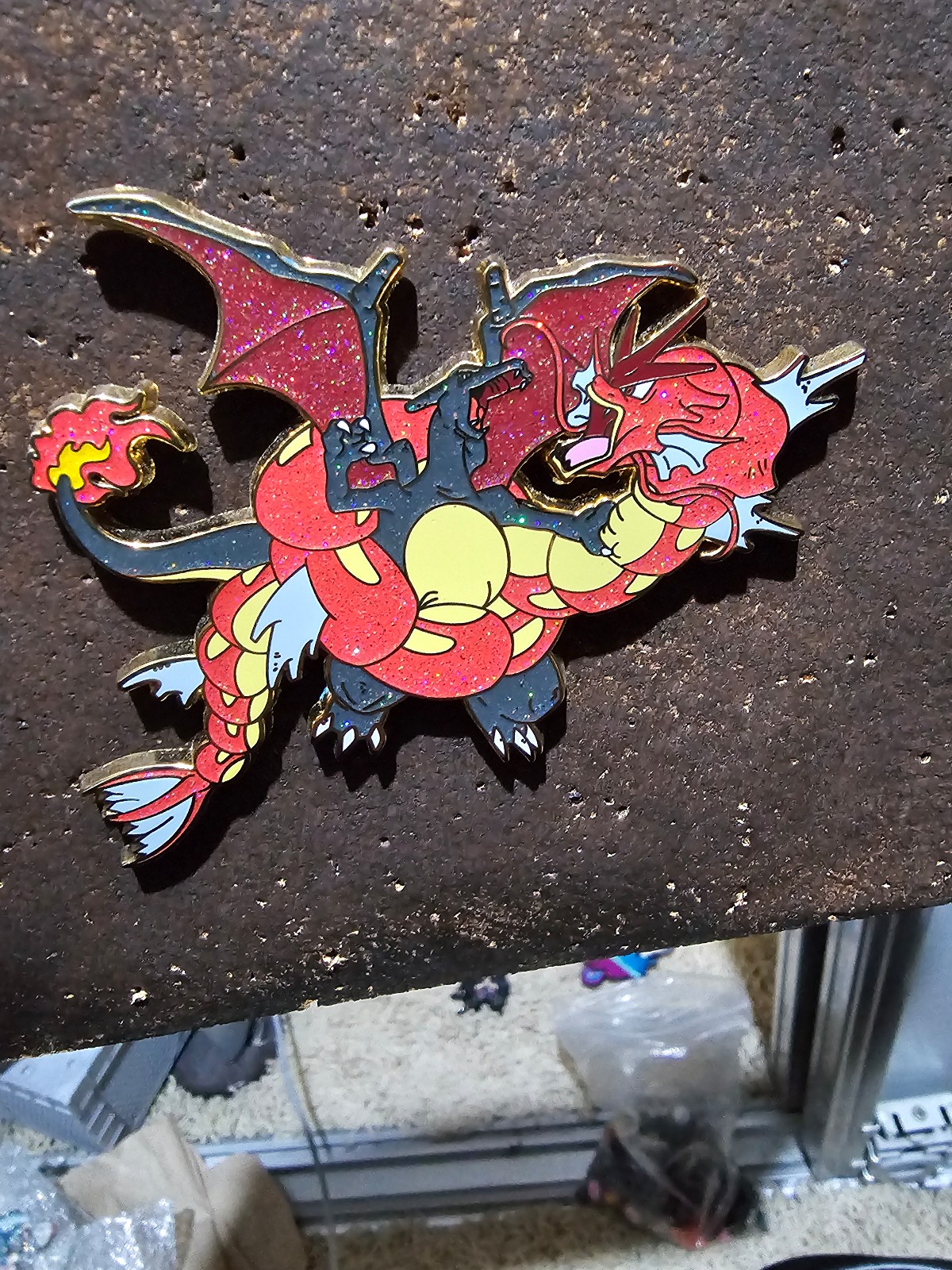 Shiny charizard vs red gyarados pin