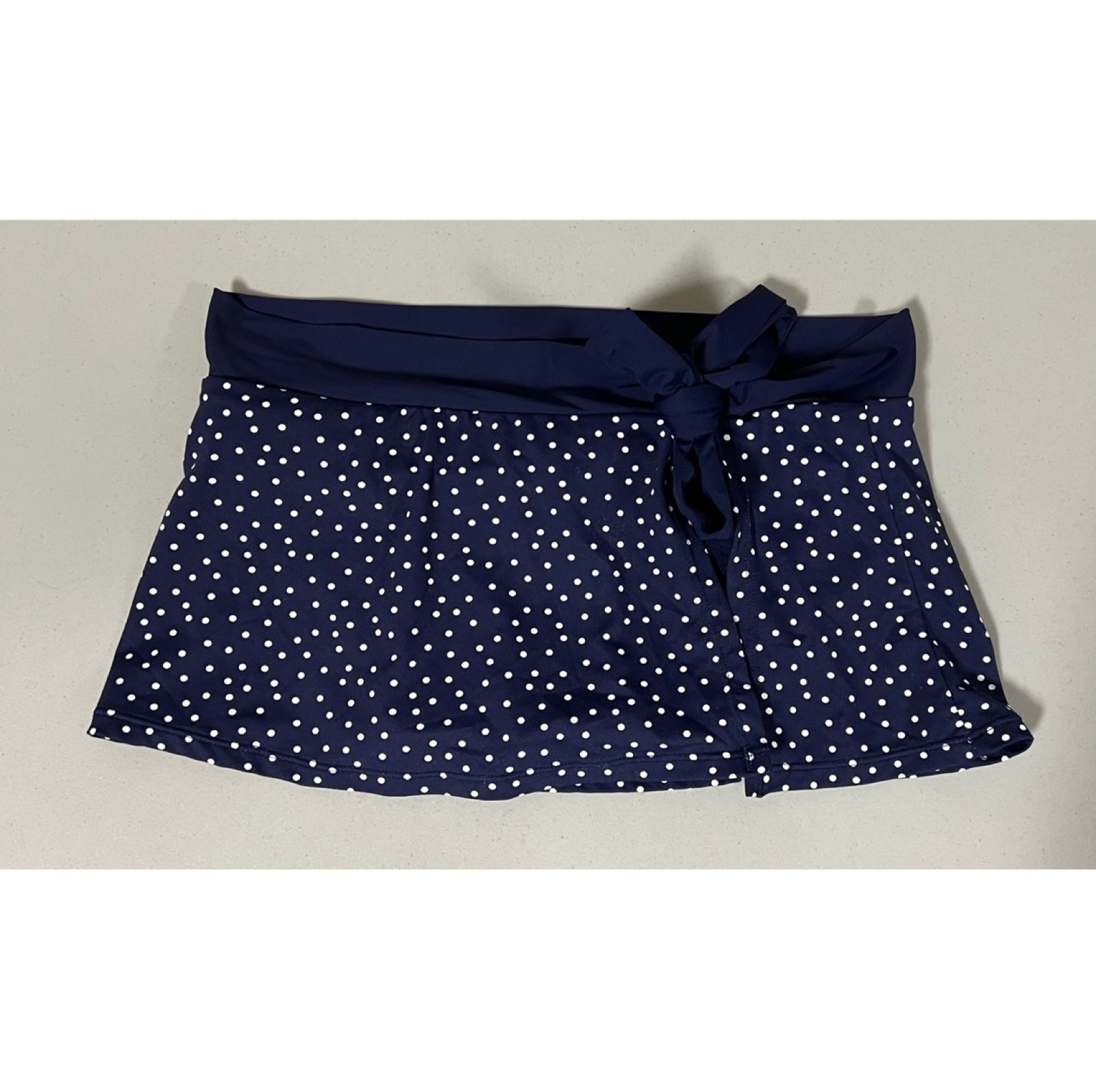 Tommy Bahama Navy Blue Polka Dot Swim-Skirt Bathing Suit Bikini Bottoms Size XS