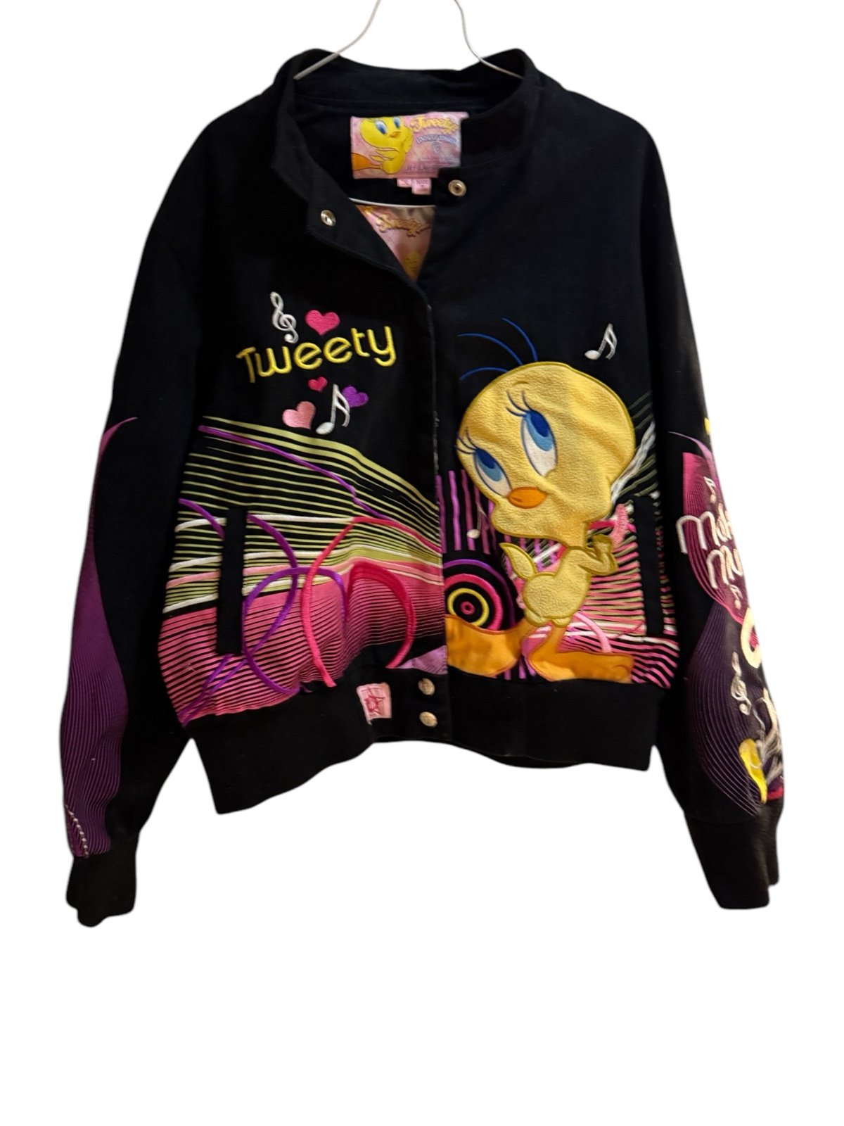 Vintage Jeff Hamilton Tweety Bird Embroidered Jacket Song Bird Music Youth 2XL