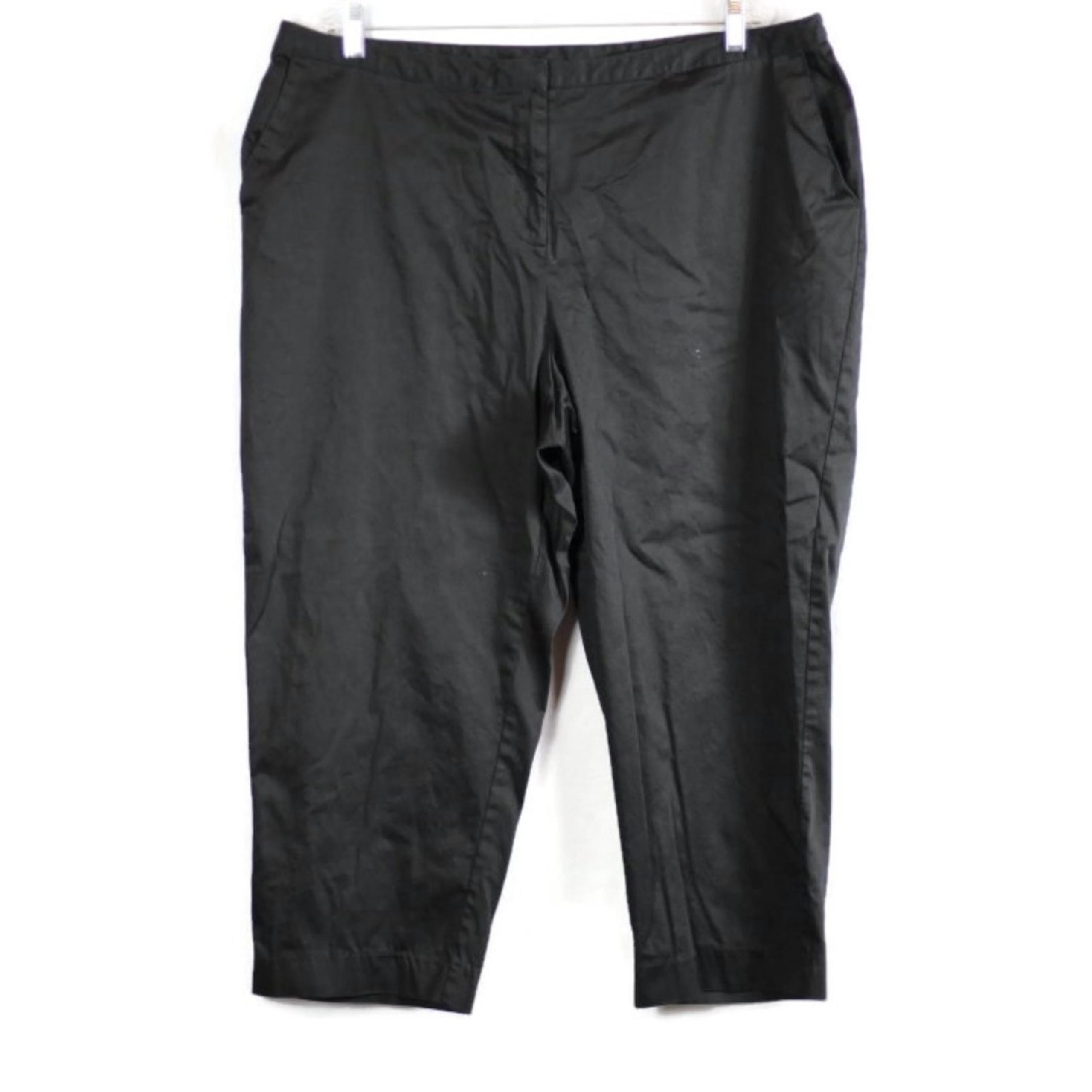 Ruby Rd Black Women's Cropped Pants Zip Button Closure Size 20W 037