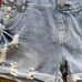 Fubu Overalls XL Blue Shorts 90's Distressed Light Washed Jeans Shortalls Bibs