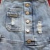 Fubu Overalls XL Blue Shorts 90's Distressed Light Washed Jeans Shortalls Bibs