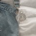Fubu Overalls XL Blue Shorts 90's Distressed Light Washed Jeans Shortalls Bibs