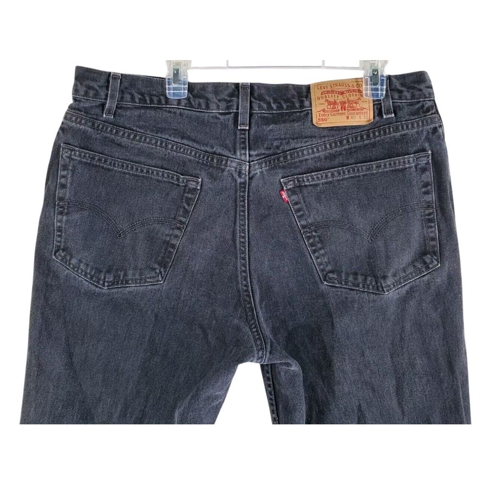 Vtg Levis 550 Black Jeans Mens 40x30 Baggy Tapered Grunge Goth Y2K USA Made