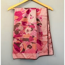 Valentino Silk Scarf Blends Of Pinks & Brown Floral Like Pattern