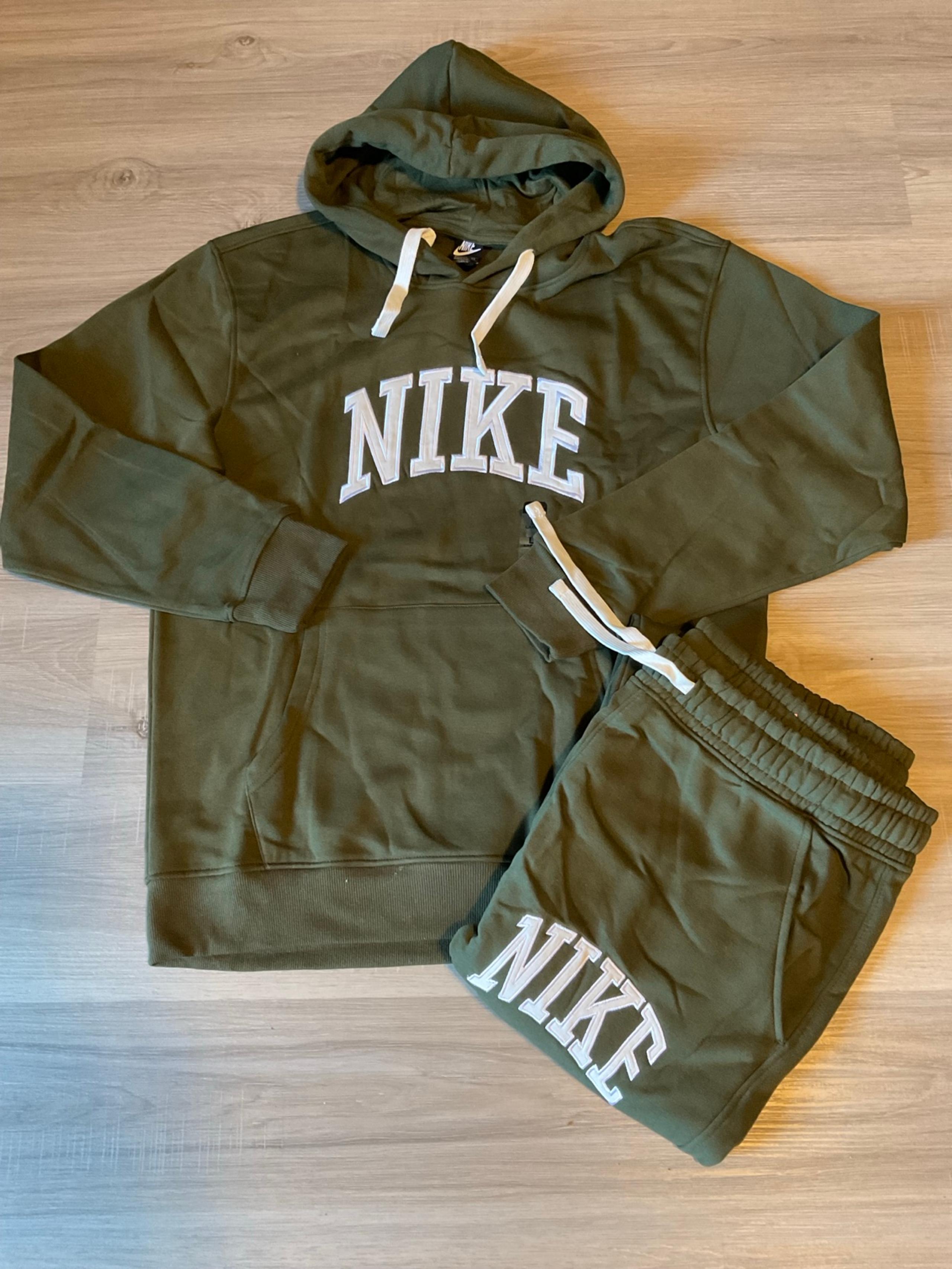 Nike Men’s Cotton Blend Sweatsuit-OLIVE-SMALL